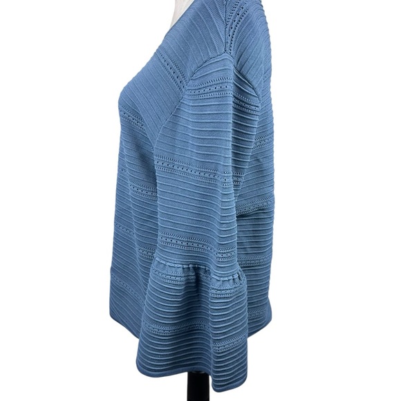 White House Black slate blue textured sweater size large - Picture 5 of 9